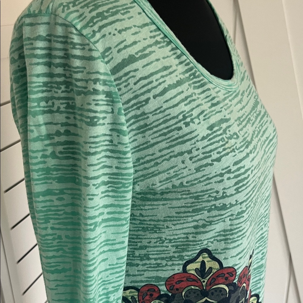 Aventura Vintage Burnout Indie Long Sleeve Floral Medallion Tee - Picture 3 of 13